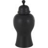imageDeco 79 Ceramic Living Room Decorative Jars Rounded Hourglass Decorative Container with Lid and Ball Knob Jar with Lid 12quot x 12quot x 25quot BlackBlack