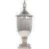 imageDeco 79 Ceramic Living Room Decorative Jars Tall Decorative Container with Grooves Jar with Lid 12quot x 12quot x 32quot Silver