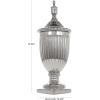 imageDeco 79 Ceramic Living Room Decorative Jars Tall Decorative Container with Grooves Jar with Lid 12quot x 12quot x 32quot Silver