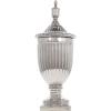 imageDeco 79 Ceramic Living Room Decorative Jars Tall Decorative Container with Grooves Jar with Lid 12quot x 12quot x 32quot Silver