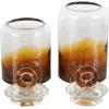 imageDeco 79 Glass Geometric Living Room Decorative Jars Faceted Ombre Decorative Container with Diamond Knobs Set of 2 Jar with Lid 9quot 7quotH Dark BlueBrown