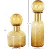 imageDeco 79 Glass Living Room Decorative Jars Speckled Ombre Decorative Container with Round Orb Tops Set of 2 Jar with Lid 14quot 10quotH YellowYellow