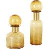 imageDeco 79 Glass Living Room Decorative Jars Speckled Ombre Decorative Container with Round Orb Tops Set of 2 Jar with Lid 14quot 10quotH YellowYellow