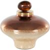 imageDeco 79 Glass Living Room Decorative Jars Wide Speckled Ombre Decorative Container with Oval Top Knob and Gold and Beige Accents Jar with Lid 9quot x 9quot x 9quot Copper9 x 9 x 9