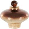 imageDeco 79 Glass Living Room Decorative Jars Wide Speckled Ombre Decorative Container with Oval Top Knob and Gold and Beige Accents Jar with Lid 9quot x 9quot x 9quot Copper9 x 9 x 9