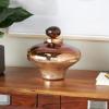 imageDeco 79 Glass Living Room Decorative Jars Wide Speckled Ombre Decorative Container with Oval Top Knob and Gold and Beige Accents Jar with Lid 9quot x 9quot x 9quot Copper9 x 9 x 9