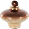 imageDeco 79 Glass Living Room Decorative Jars Wide Speckled Ombre Decorative Container with Oval Top Knob and Gold and Beige Accents Jar with Lid 9quot x 9quot x 9quot Copper9 x 9 x 9