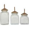 imageDeco 79 Glass Round Decorative Jars Set of 3 15quot 13quot 11quot H Clear