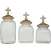 imageDeco 79 Glass Round Decorative Jars Set of 3 15quot 13quot 11quot H Clear