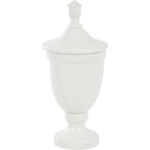 imageDeco 79 Ceramic Living Room Decorative Jars Fluted Urn Shaped Decorative Container with Lid Jar with Lid 10quot x 10quot x 22quot WhiteWhite