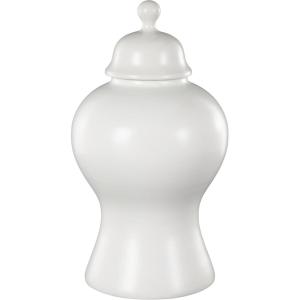 imageDeco 79 Ceramic Living Room Decorative Jars Rounded Hourglass Decorative Container with Lid and Ball Knob Jar with Lid 12quot x 12quot x 25quot BlackWhite