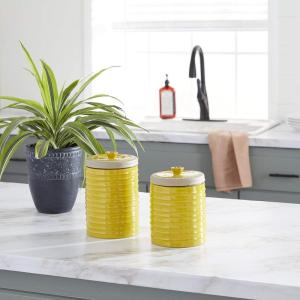 imageDeco 79 Decorative Jars S2 8quot 9quot H Yellow