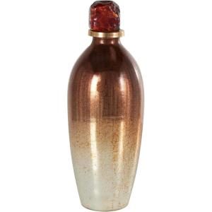 imageDeco 79 Glass Decorative Decorative Jars Speckled Ombre Decorative Container with Textured Top Knob and Gold and Beige Accents Decorative Keepsake Box 6quot x 6quot x 17quot Copper5 x 5 x 14