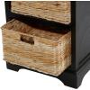 imageDeco 79 Wood Storage Unit 2 Seagrass Basket and 1 Drawer  16quot x 13quot x 28quot TealBlack