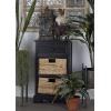 imageDeco 79 Wood Storage Unit 2 Seagrass Basket and 1 Drawer  16quot x 13quot x 28quot TealBlack