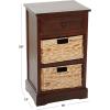 imageDeco 79 Wood Storage Unit 2 Seagrass Basket and 1 Drawer  16quot x 13quot x 28quot TealBrown