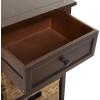 imageDeco 79 Wood Storage Unit 2 Seagrass Basket and 1 Drawer  16quot x 13quot x 28quot TealBrown