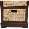 imageDeco 79 Wood Storage Unit 2 Seagrass Basket and 1 Drawer  16quot x 13quot x 28quot TealBrown