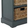 imageDeco 79 Wood Storage Unit 2 Seagrass Basket and 1 Drawer  16quot x 13quot x 28quot TealTeal