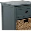imageDeco 79 Wood Storage Unit 2 Seagrass Basket and 1 Drawer  16quot x 13quot x 28quot TealTeal