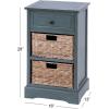 imageDeco 79 Wood Storage Unit 2 Seagrass Basket and 1 Drawer  16quot x 13quot x 28quot TealTeal