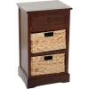 imageDeco 79 Wood Storage Unit 2 Seagrass Basket and 1 Drawer  16quot x 13quot x 28quot TealBrown