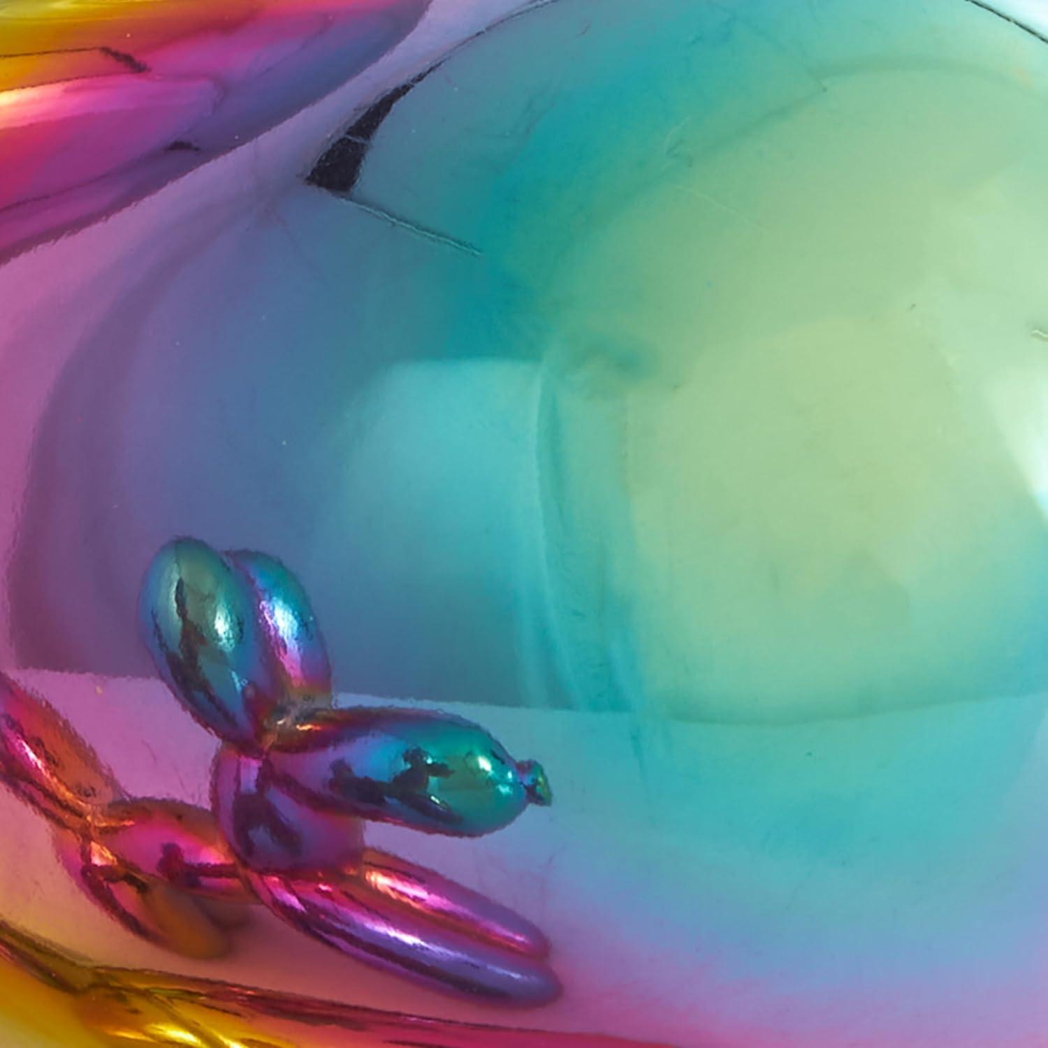 imageDeco 79 Ceramic Dog Decorative Sculpture Balloon Home Decor Statues with Rainbow Shimmer Finish Set of 2 Accent Figurines 9quot 7quotH Multi ColoredMulticolor