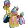 imageDeco 79 Ceramic Dog Decorative Sculpture Balloon Home Decor Statues with Rainbow Shimmer Finish Set of 2 Accent Figurines 9quot 7quotH Multi ColoredMulticolor