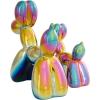 imageDeco 79 Ceramic Dog Decorative Sculpture Balloon Home Decor Statues with Rainbow Shimmer Finish Set of 2 Accent Figurines 9quot 7quotH Multi ColoredMulticolor
