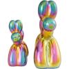 imageDeco 79 Ceramic Dog Decorative Sculpture Balloon Home Decor Statues with Rainbow Shimmer Finish Set of 2 Accent Figurines 9quot 7quotH Multi ColoredMulticolor