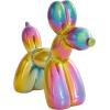 imageDeco 79 Ceramic Dog Decorative Sculpture Balloon Home Decor Statues with Rainbow Shimmer Finish Set of 2 Accent Figurines 9quot 7quotH Multi ColoredMulticolor