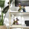 imageDeco 79 Ceramic Dog Decorative Sculpture Balloon Home Decor Statues with Rainbow Shimmer Finish Set of 2 Accent Figurines 9quot 7quotH Multi ColoredMulticolor