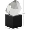 imageDeco 79 Glass Abstract Decorative Sculpture Cut Stone Inspired Home Decor Statue with Black Base Accent Figurine 4quot x 4quot x 8quot Clear4 x 4 x 7