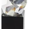 imageDeco 79 Glass Abstract Decorative Sculpture Cut Stone Inspired Home Decor Statue with Black Base Accent Figurine 4quot x 4quot x 8quot Clear4 x 4 x 8