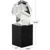 imageDeco 79 Glass Abstract Decorative Sculpture Cut Stone Inspired Home Decor Statue with Black Base Accent Figurine 4quot x 4quot x 8quot Clear4 x 4 x 8