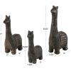 imageDeco 79 Metal Llama Decorative Sculpture Home Decor Statues Set of 3 Accent Figurines 9quot 7quot 6quotH BlackBlack