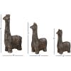 imageDeco 79 Metal Llama Decorative Sculpture Home Decor Statues Set of 3 Accent Figurines 9quot 7quot 6quotH BlackBlack