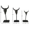 imageDeco 79 Metal Llama Decorative Sculpture Home Decor Statues Set of 3 Accent Figurines 9quot 7quot 6quotH BlackGray