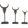 imageDeco 79 Metal Llama Decorative Sculpture Home Decor Statues Set of 3 Accent Figurines 9quot 7quot 6quotH BlackGray