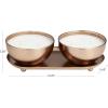 imageDeco 79 Metal Tropical Breeze Scented Double 12 oz 2 Wick Candle with White Wax and Tray Set of 2 10quot W 3quot H Copper