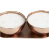 imageDeco 79 Metal Tropical Breeze Scented Double 12 oz 2 Wick Candle with White Wax and Tray Set of 2 10quot W 3quot H Copper