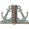 imageDeco 79 Polystone Anchor Decorative Bookends Distressed Patina Non Skid Bookends with Gold Foil Accents Set of 2 Office Bookends4W 8H Blue2 PIECES SMALL SIZE