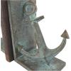 imageDeco 79 Polystone Anchor Decorative Bookends Distressed Patina Non Skid Bookends with Gold Foil Accents Set of 2 Office Bookends4W 8H Blue2 PIECES SMALL SIZE