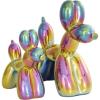 imageDeco 79 Ceramic Dog Decorative Sculpture Balloon Home Decor Statues with Rainbow Shimmer Finish Set of 2 Accent Figurines 9quot 7quotH Multi ColoredMulticolor