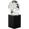 imageDeco 79 Glass Abstract Decorative Sculpture Cut Stone Inspired Home Decor Statue with Black Base Accent Figurine 4quot x 4quot x 8quot Clear4 x 4 x 8