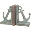 imageDeco 79 Polystone Anchor Decorative Bookends Distressed Patina Non Skid Bookends with Gold Foil Accents Set of 2 Office Bookends4W 8H Blue2 PIECES SMALL SIZE
