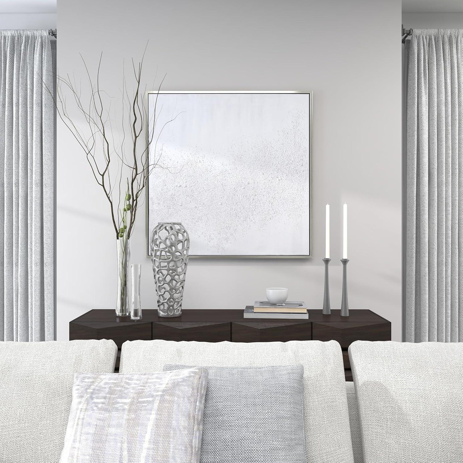 imageDeco 79 Aluminum Metal Decorative Vase Cutout Coral Centerpiece Vase Vase for Home Decoration 8quot x 8quot x 19quot Silver8L x 8W x 19H