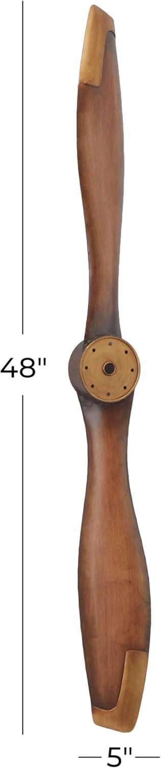 imageDeco 79 Metal Airplane Propeller Home Wall Decor 2 Blade Wall Sculpture with Aviation Detailing Wall Art 5quot x 2quot x 48quot Brown