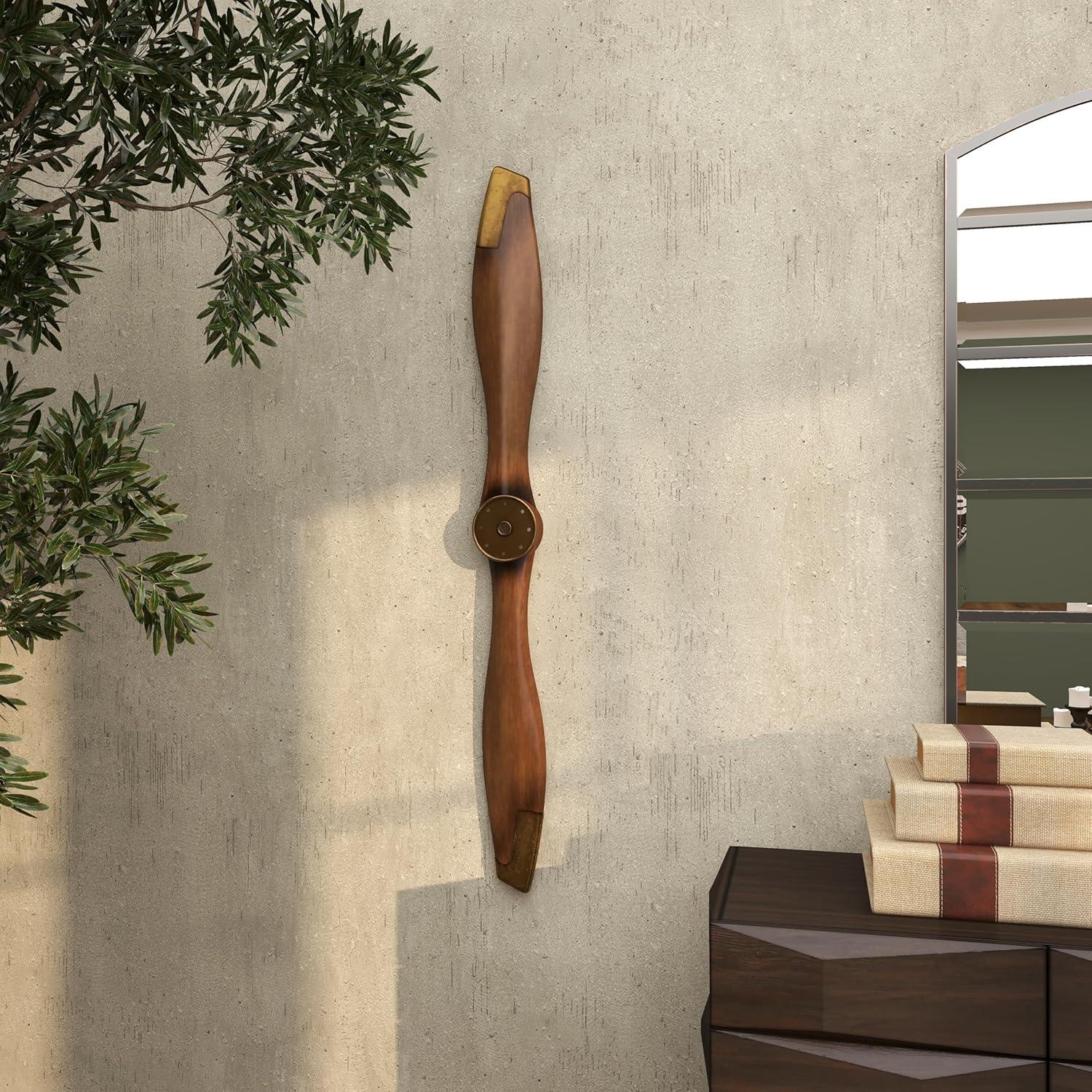 imageDeco 79 Metal Airplane Propeller Home Wall Decor 2 Blade Wall Sculpture with Aviation Detailing Wall Art 5quot x 2quot x 48quot Brown