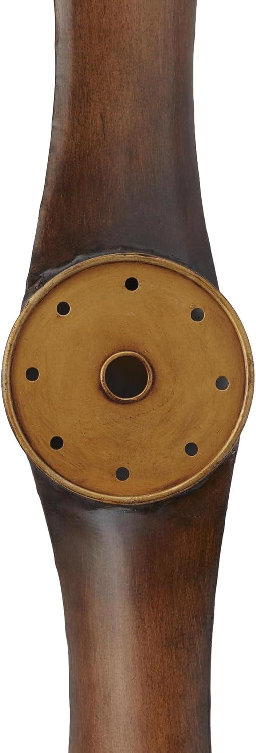 imageDeco 79 Metal Airplane Propeller Home Wall Decor 2 Blade Wall Sculpture with Aviation Detailing Wall Art 5quot x 2quot x 48quot Brown